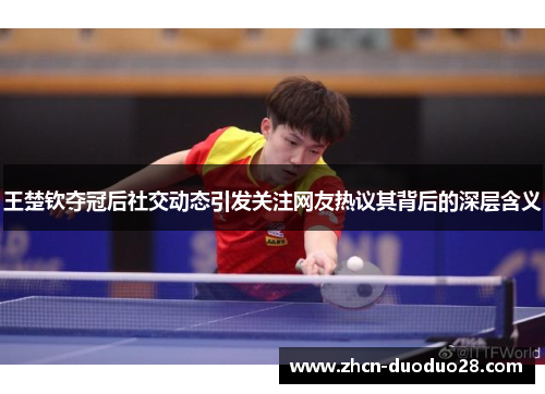 王楚钦夺冠后社交动态引发关注网友热议其背后的深层含义